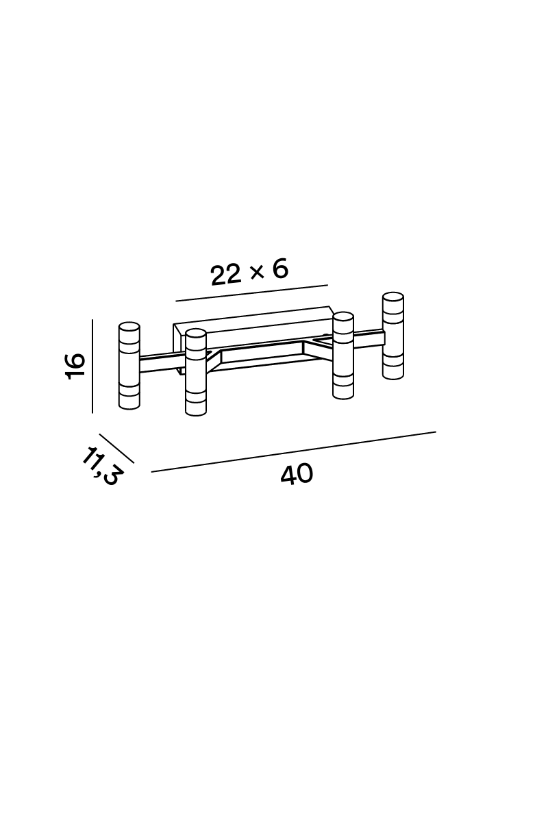 Disegno tecnico quotato applique Perenz Candles 8274
