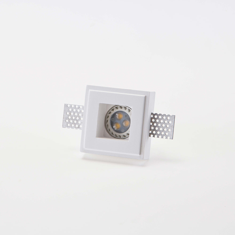 Faretto in gesso quadrato ad incasso a scomparsa tinteggiabile GU10 mini - Isyluce GYPSOS 833
