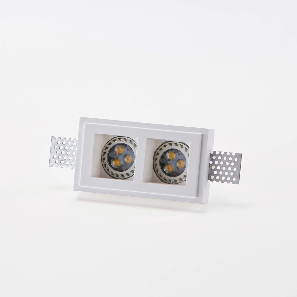 Faretto in gesso rettangolare ad incasso a scomparsa tinteggiabile GU10 mini - Isyluce GYPSOS 835