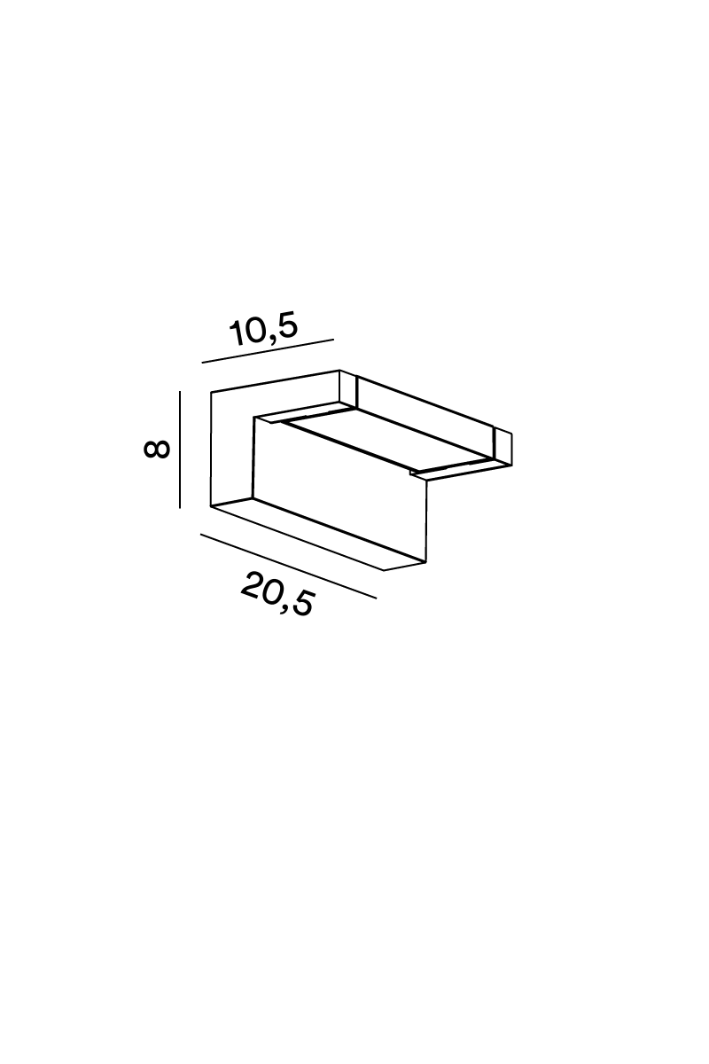 Disegno tecnico Applique Display 8350 - Perenz