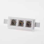 Faretto in gesso rettangolare triplo ad incasso a scomparsa tinteggiabile GU10 mini - Isyluce GYPSOS 836