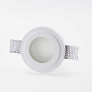 Faretto in gesso tondo con vetro ad incasso a scomparsa tinteggiabile GU10 - Isyluce GYPSOS 837
