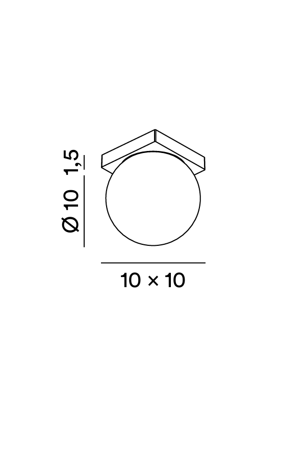 Disegno tecnico Plafoniera Dot 8376 - Perenz