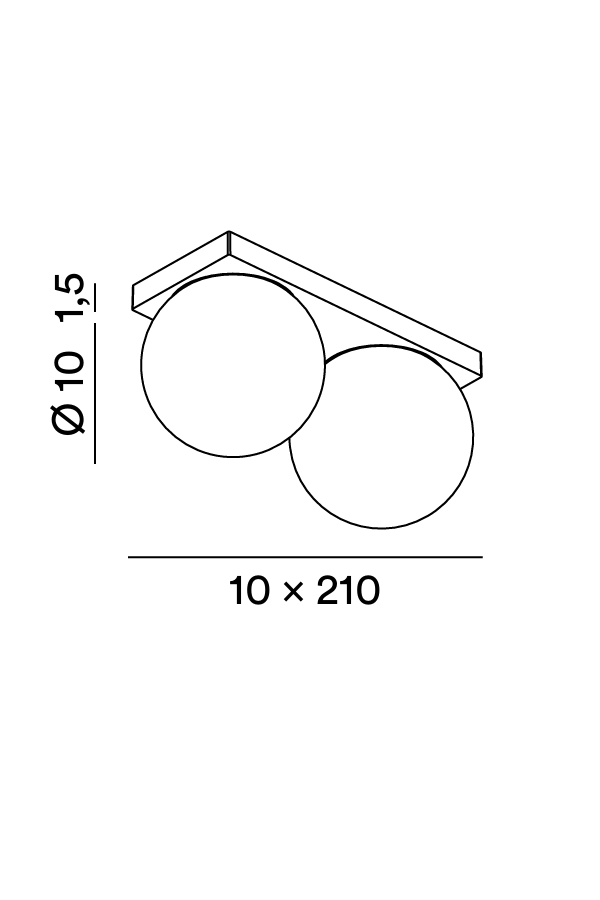 Disegno tecnico Plafoniera Dot 8378 - Perenz