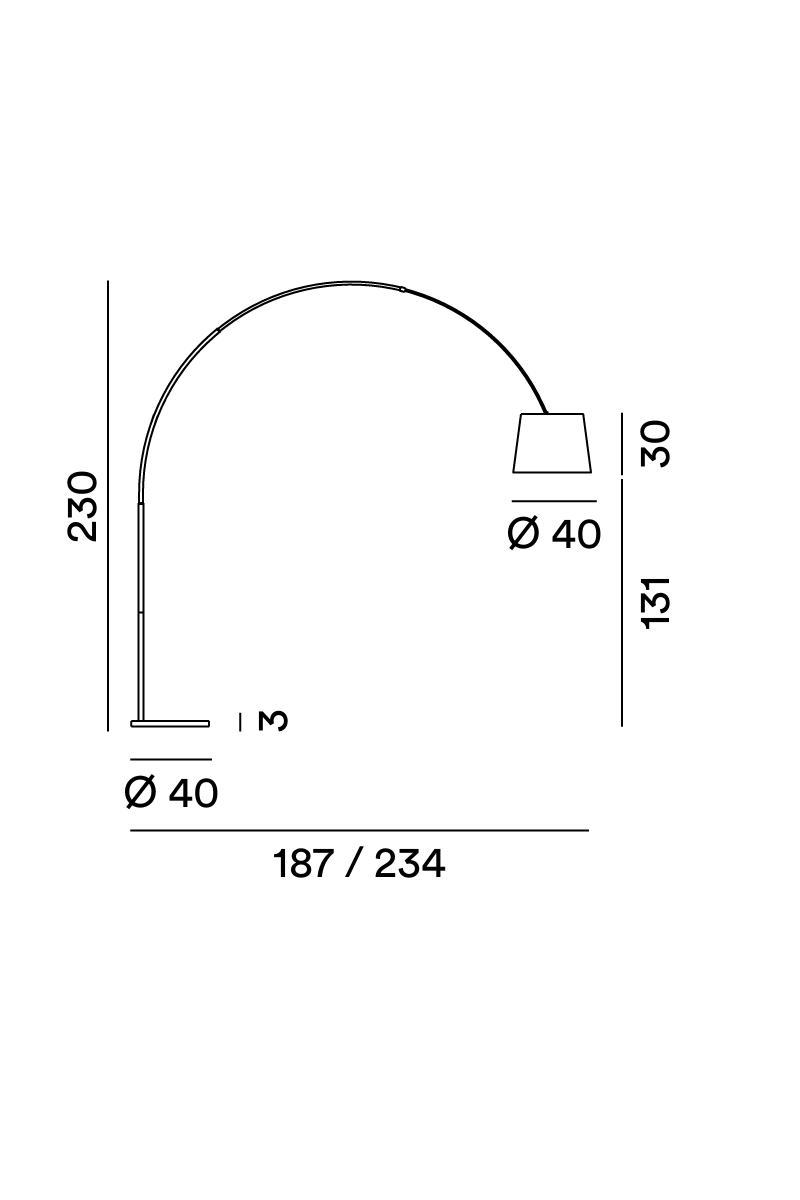 Disegno tecnico Piantana Arche 8415 - Perenz