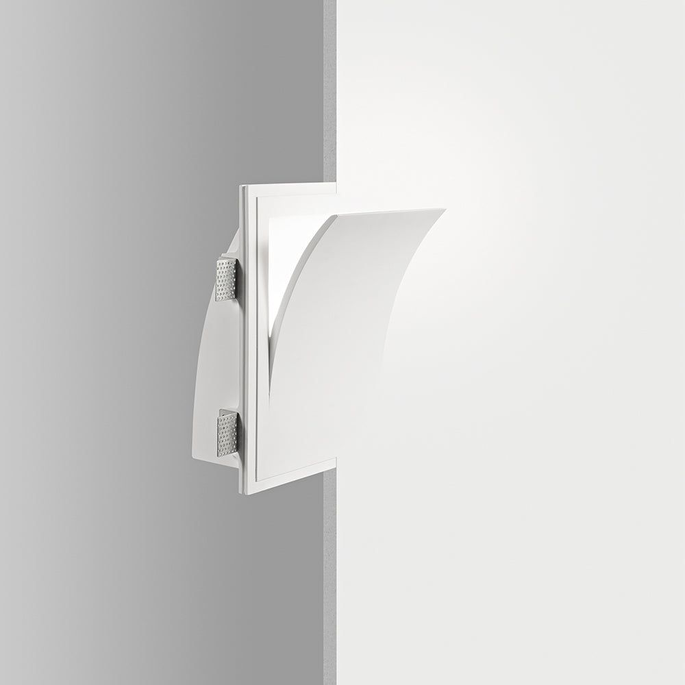 Faretto in gesso ad incasso a scomparsa tinteggiabile grande doppio E14 - Isyluce GYPSOS 842