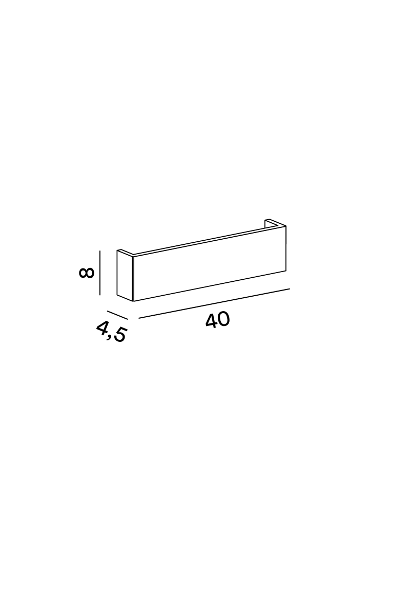 Disegno tecnico con misure Applique Perenz Wall 8422