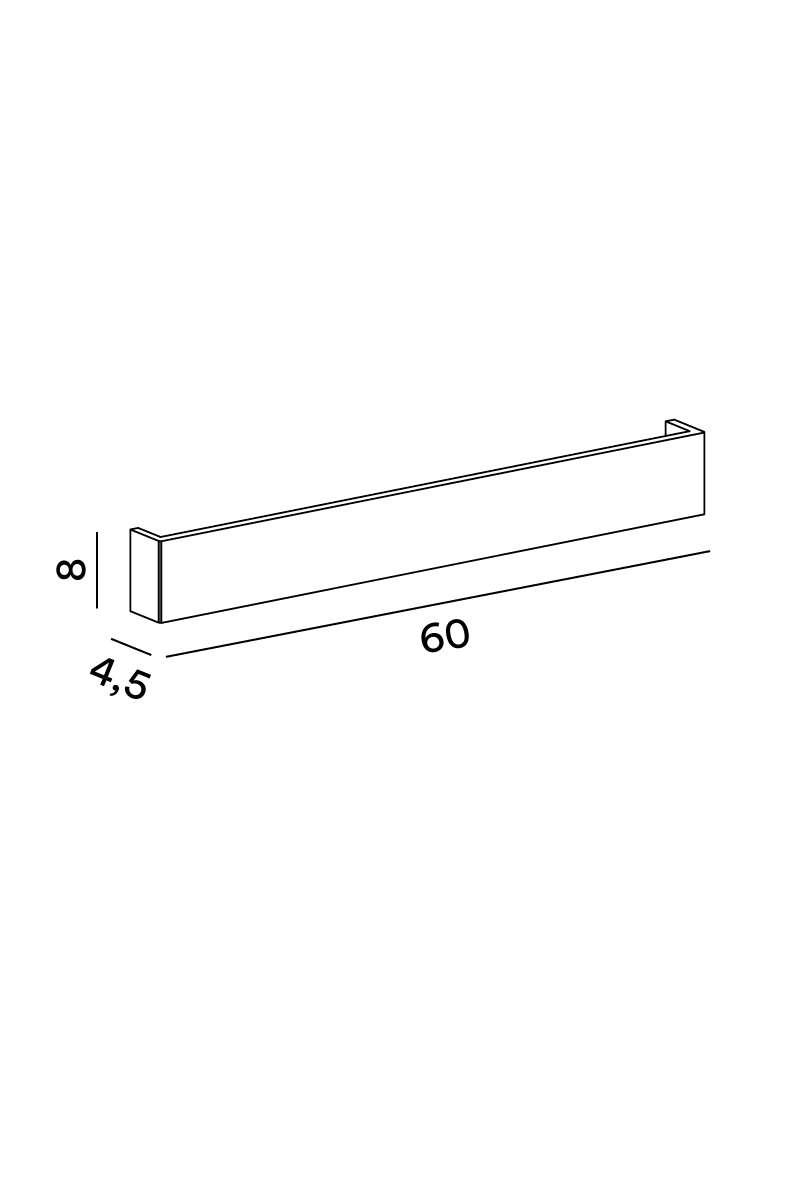Disegno tecnico con misure Applique Perenz Wall 8424