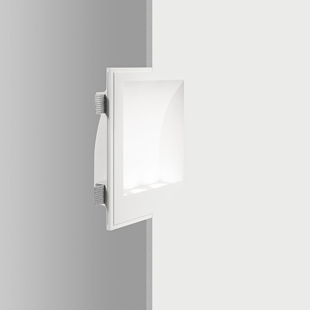 Faretto in gesso ad incasso a scomparsa tinteggiabile grande triplo GU10 - Isyluce GYPSOS 844