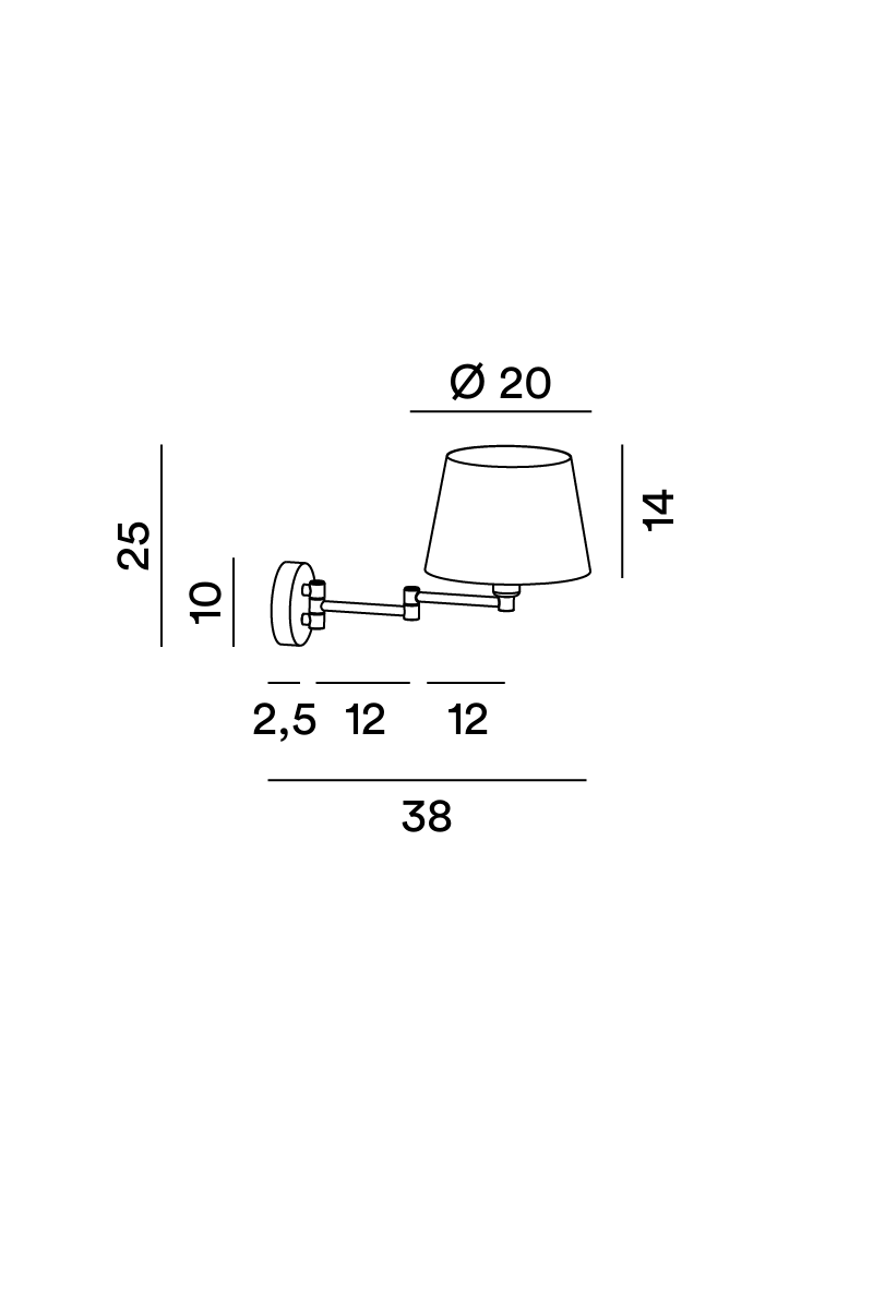 Disegno tecnico Applique Crane 8474 - Perenz