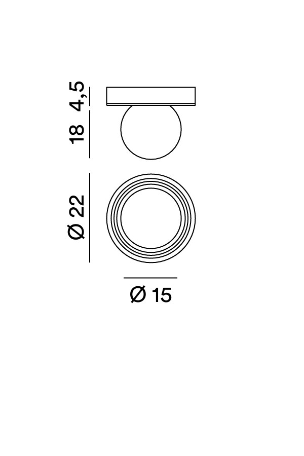 Disegno tecnico Applique Ceramic 8506 - Perenz