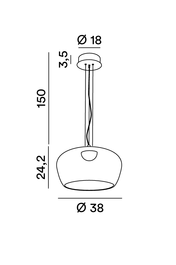 Disegno tecnico Sospensione Kave 8530 - Perenz