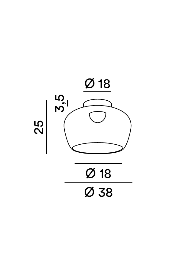 Disegno tecnico Plafoniera Kave 8532 - Perenz