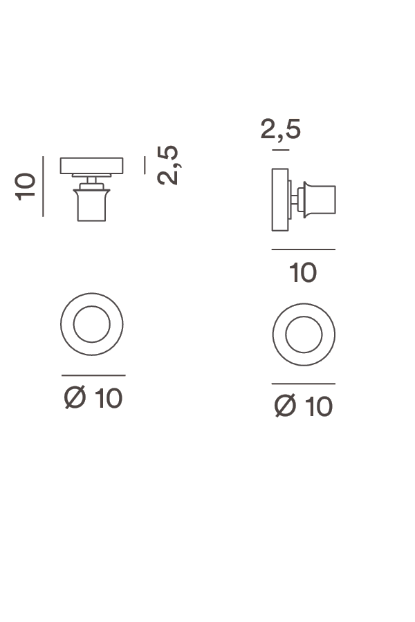 Disegno tecnico Supporto Rain 8588 - Perenz