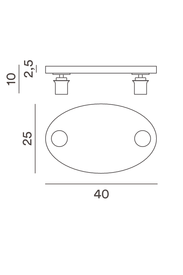 Disegno tecnico Supporto Rain 8590 - Perenz