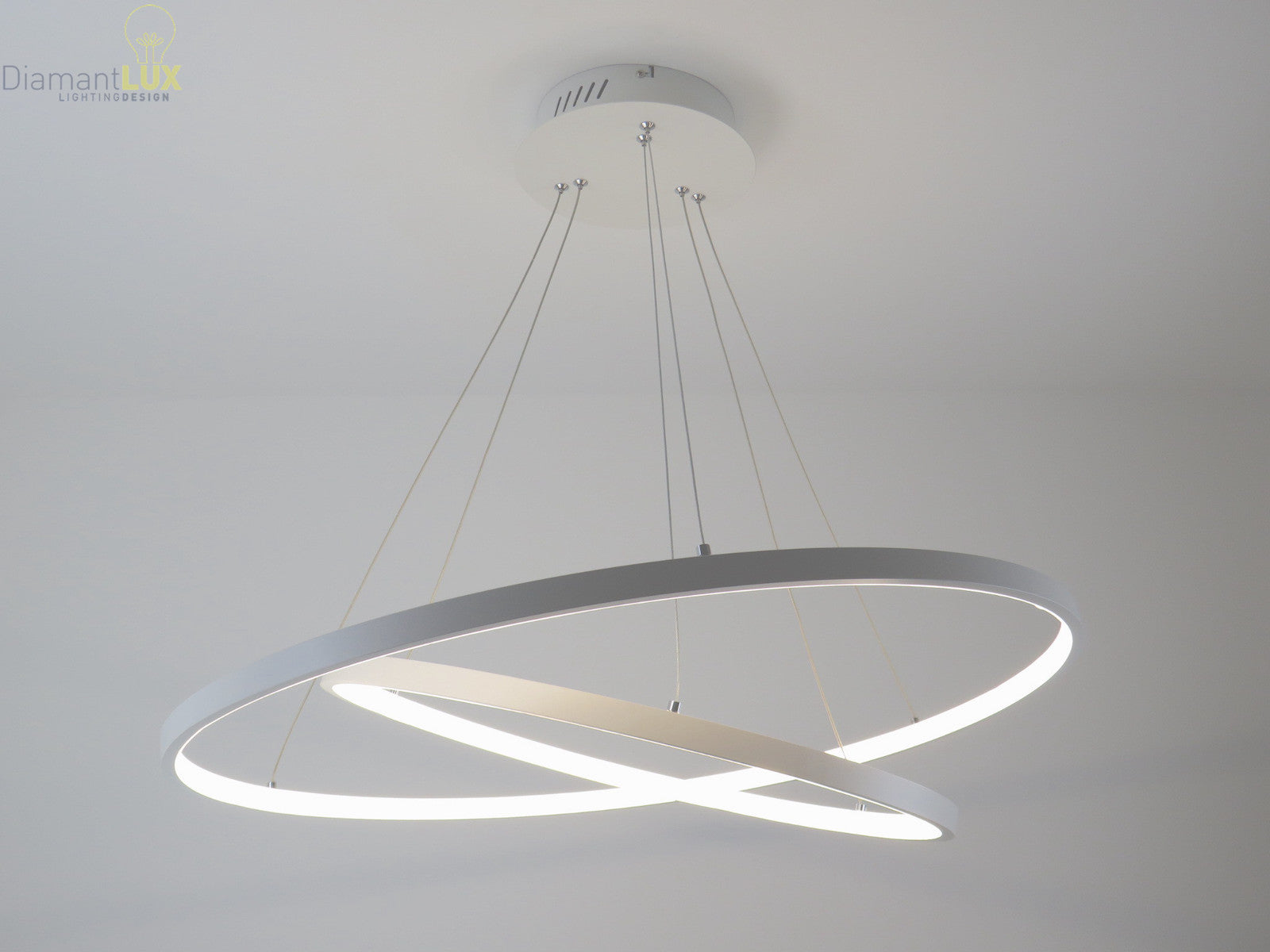Lampadario 2 Cerchi LED Bianco Ø80+100 cm Luce 4000K 1719 FAVOLUX