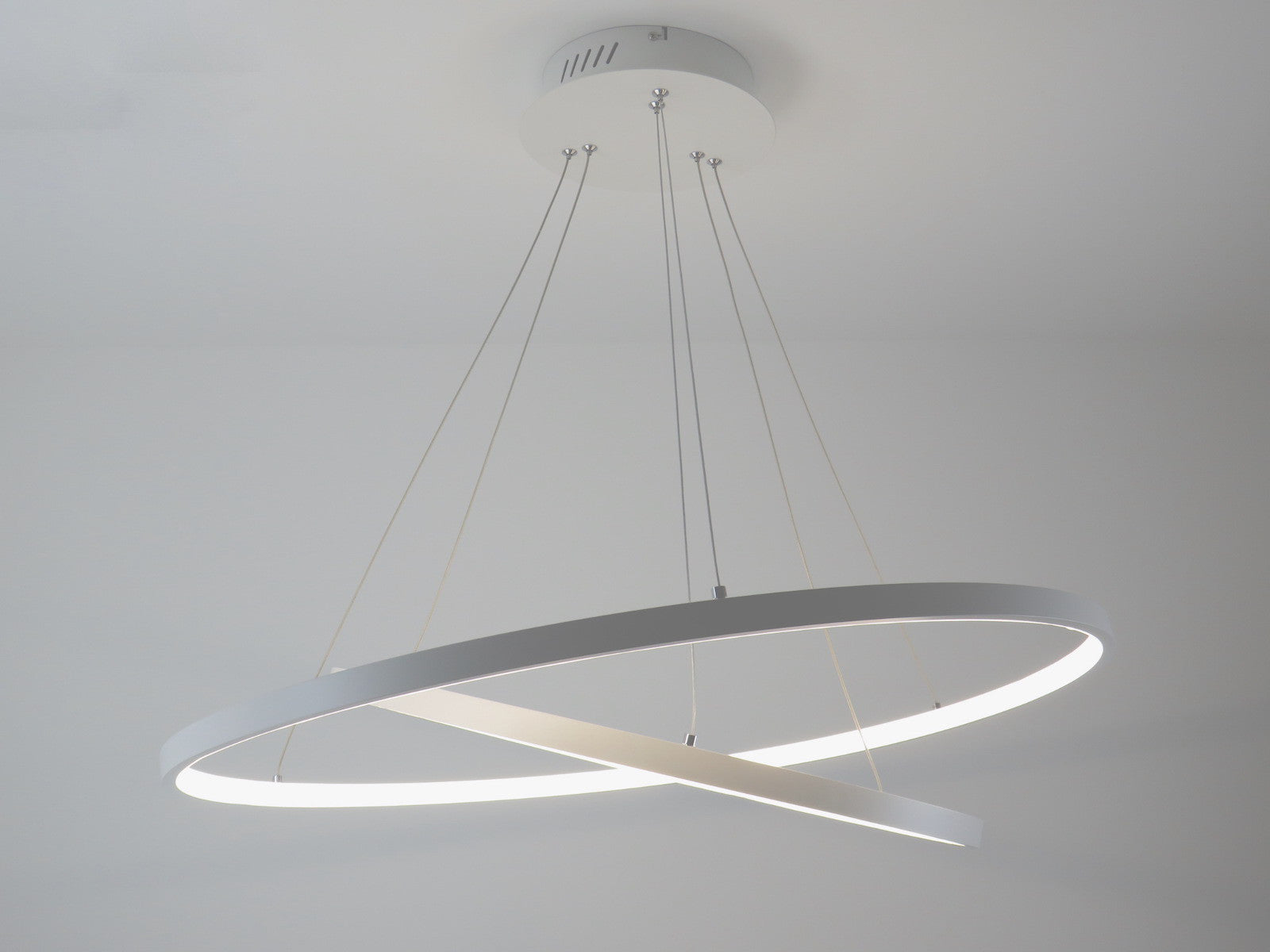Lampadario 2 Cerchi LED Bianco Ø80+100 cm Luce 4000K 1719 FAVOLUX