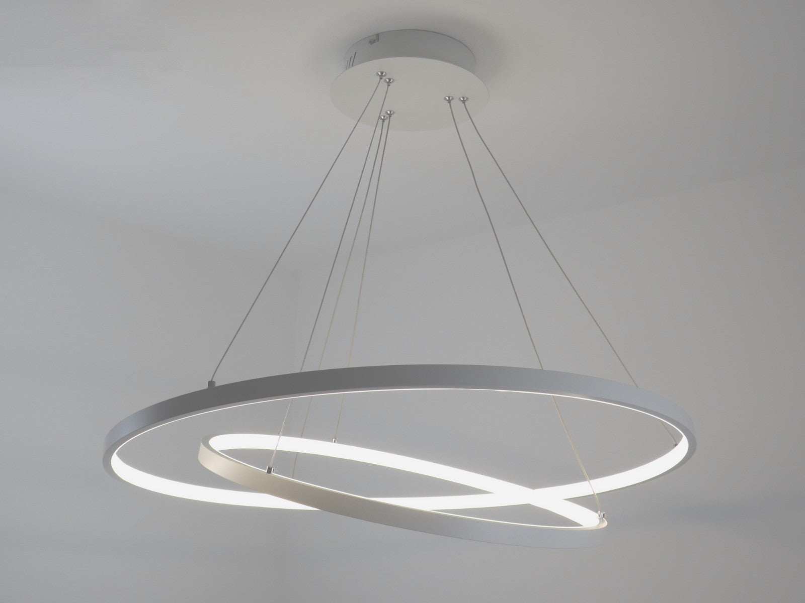 Lampadario 2 Cerchi LED Bianco Ø80+100 cm Luce 4000K 1719 FAVOLUX