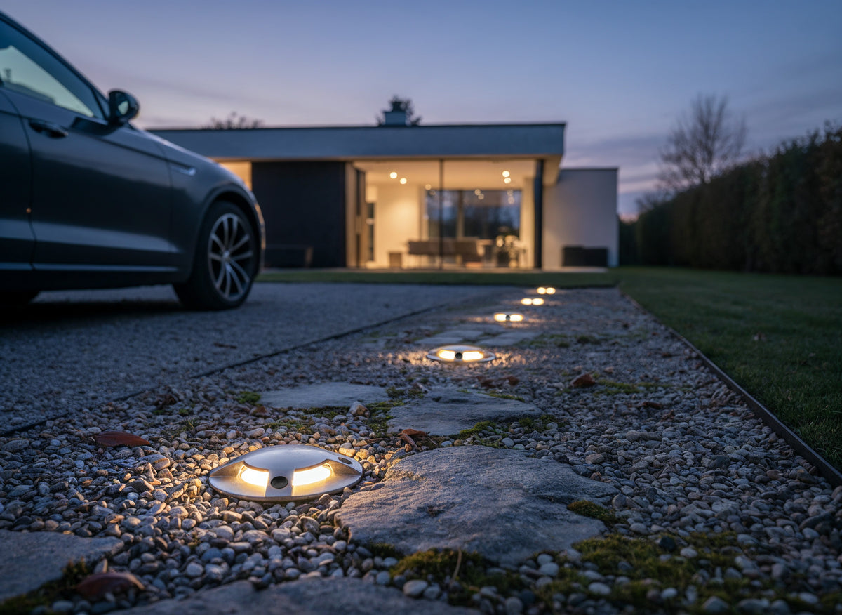 Segnapasso LED Carrabile da Esterno IP67 Botlighting AITONA Rotondo Fascio Quadruplo GU10