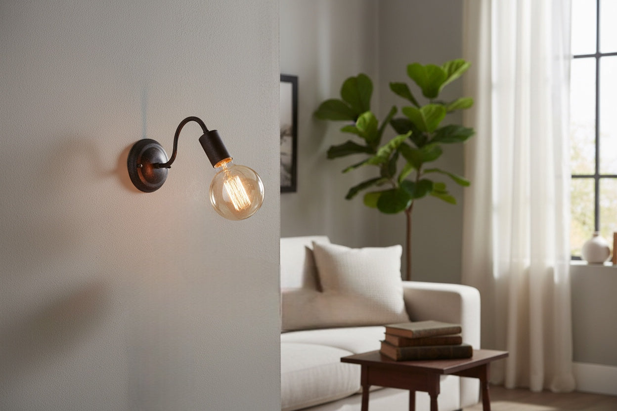 Applique Vintage Industriale Marrone Ruggine Metallo E27 Diamantlux DALIA-A