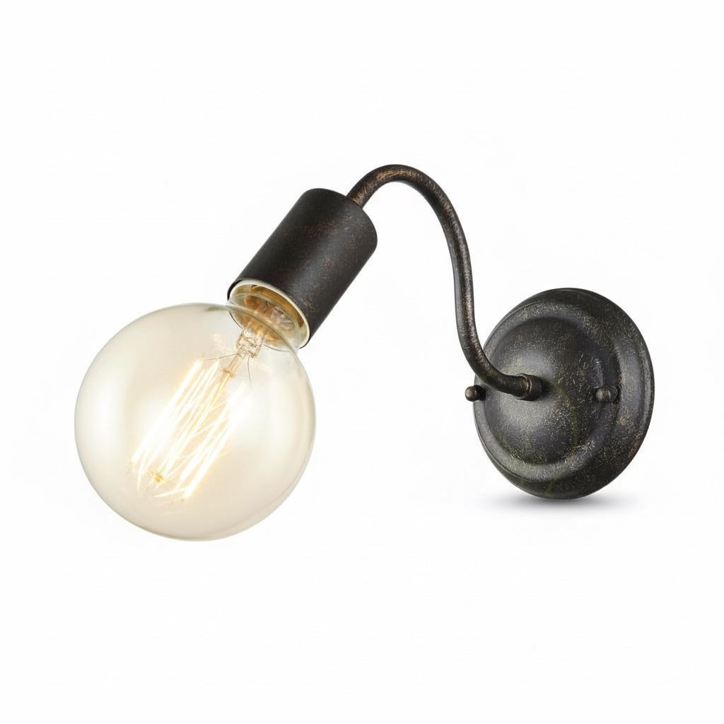 Applique Vintage Industriale Marrone Ruggine Metallo E27 Diamantlux DALIA-A