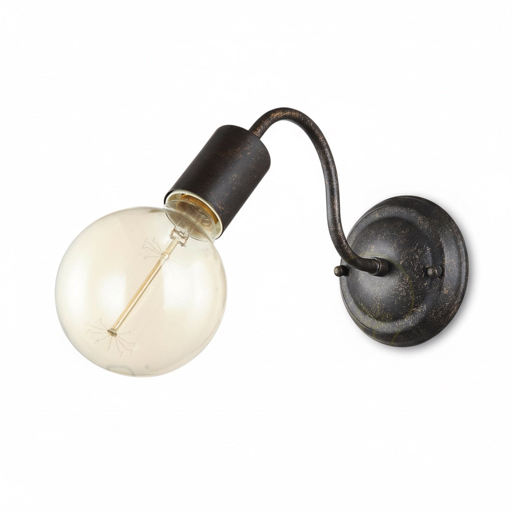 Applique Vintage Industriale Marrone Ruggine Metallo E27 Diamantlux DALIA-A