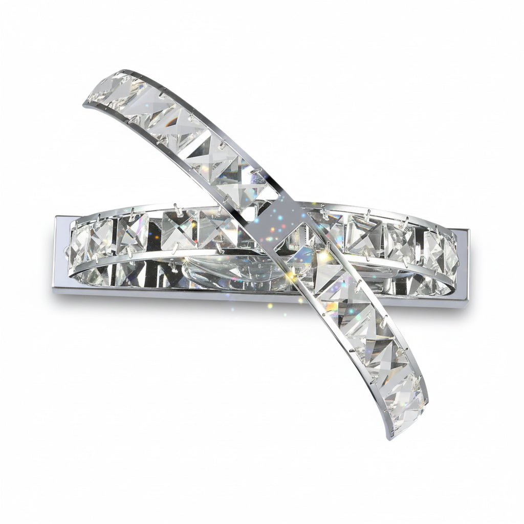 Applique in Cristallo Moderne 2 Luci Cromo Diamantlux CAMELIA-A2