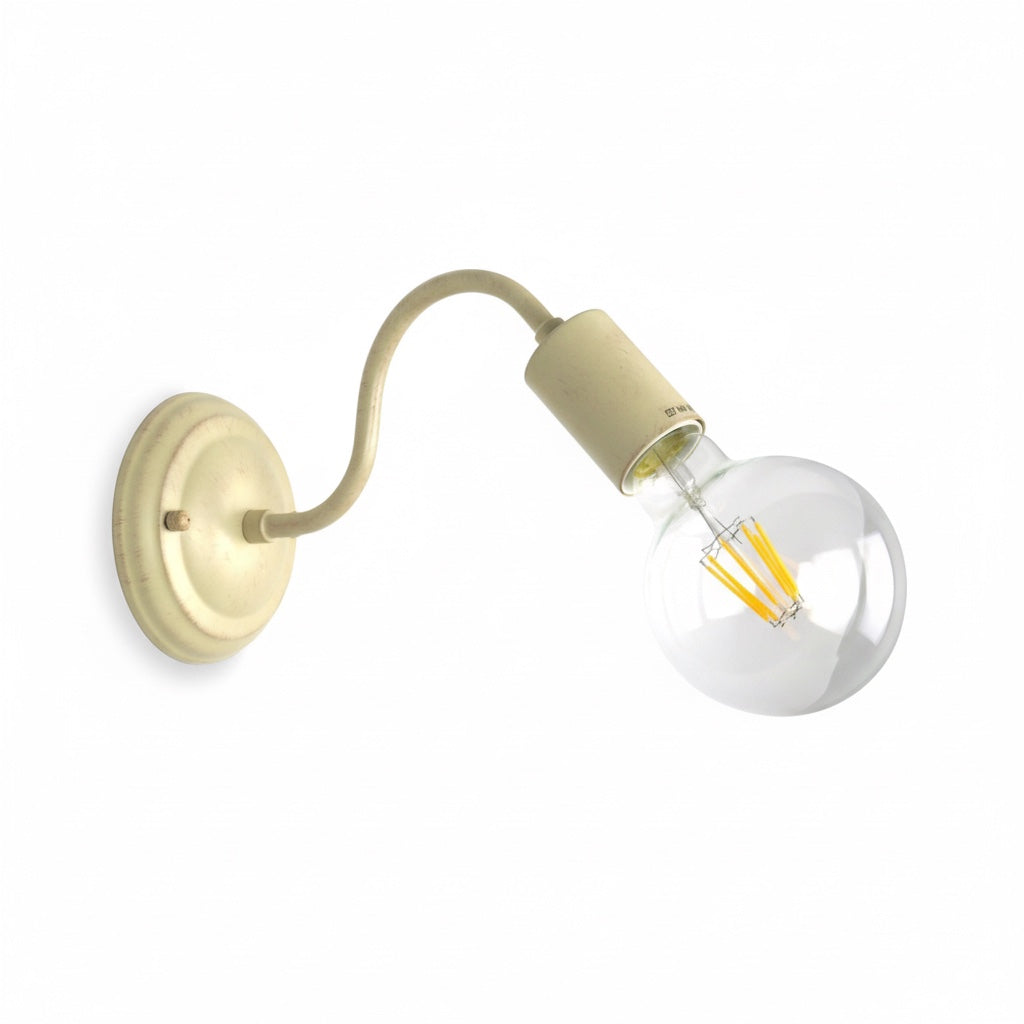 Applique Shabby Chic Metallo Avorio Antichizzato E27 Diamantlux DALIA-A