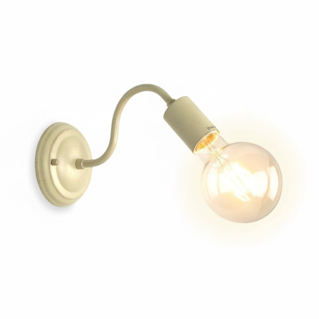 Applique Shabby Chic Metallo Avorio Antichizzato E27 Diamantlux DALIA-A