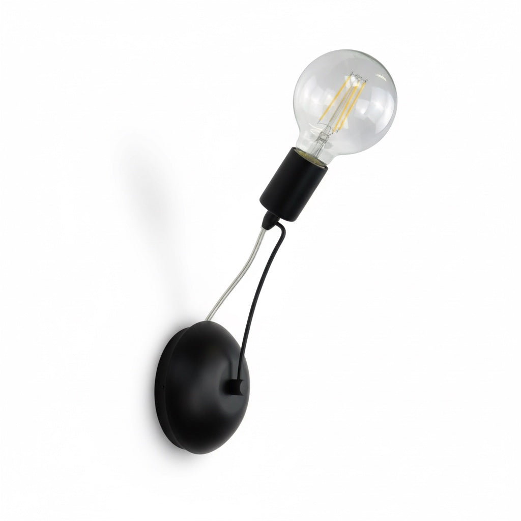 Lampada da parete Industrial E27 nero metallo Diamantlux AUSTIN-AP1