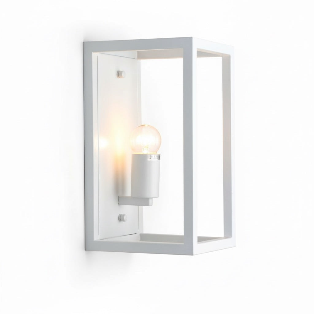 Applique Industrial Vintage Bianca Rettangolare E27 Diamantlux ALESSIA-1