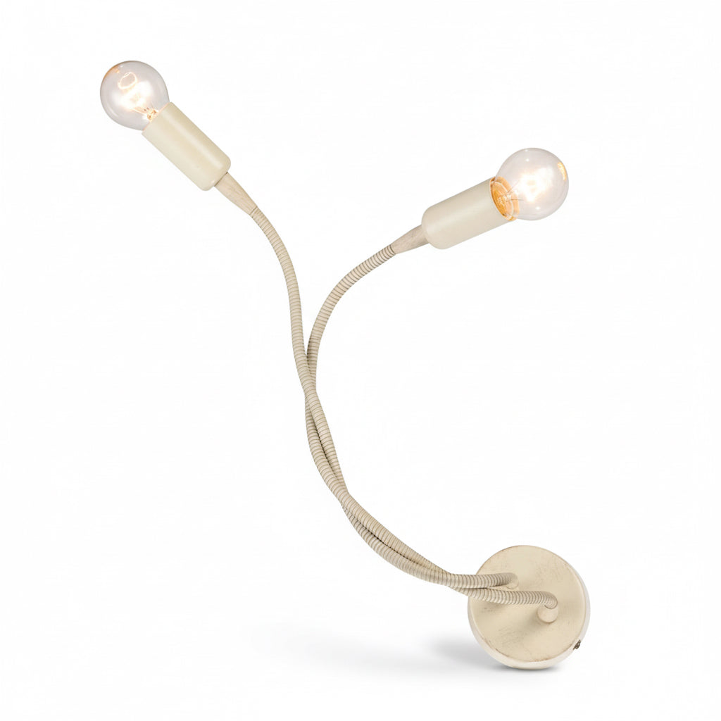 Applique Braccio Flessibile Country 2 Luci Avorio DIAMANTLUX 218 A2