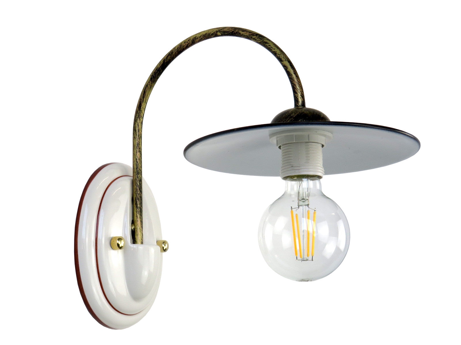 Applique in ceramica da interno Rustica E27 Marrone Oro - Diamantlux BIBI2-A