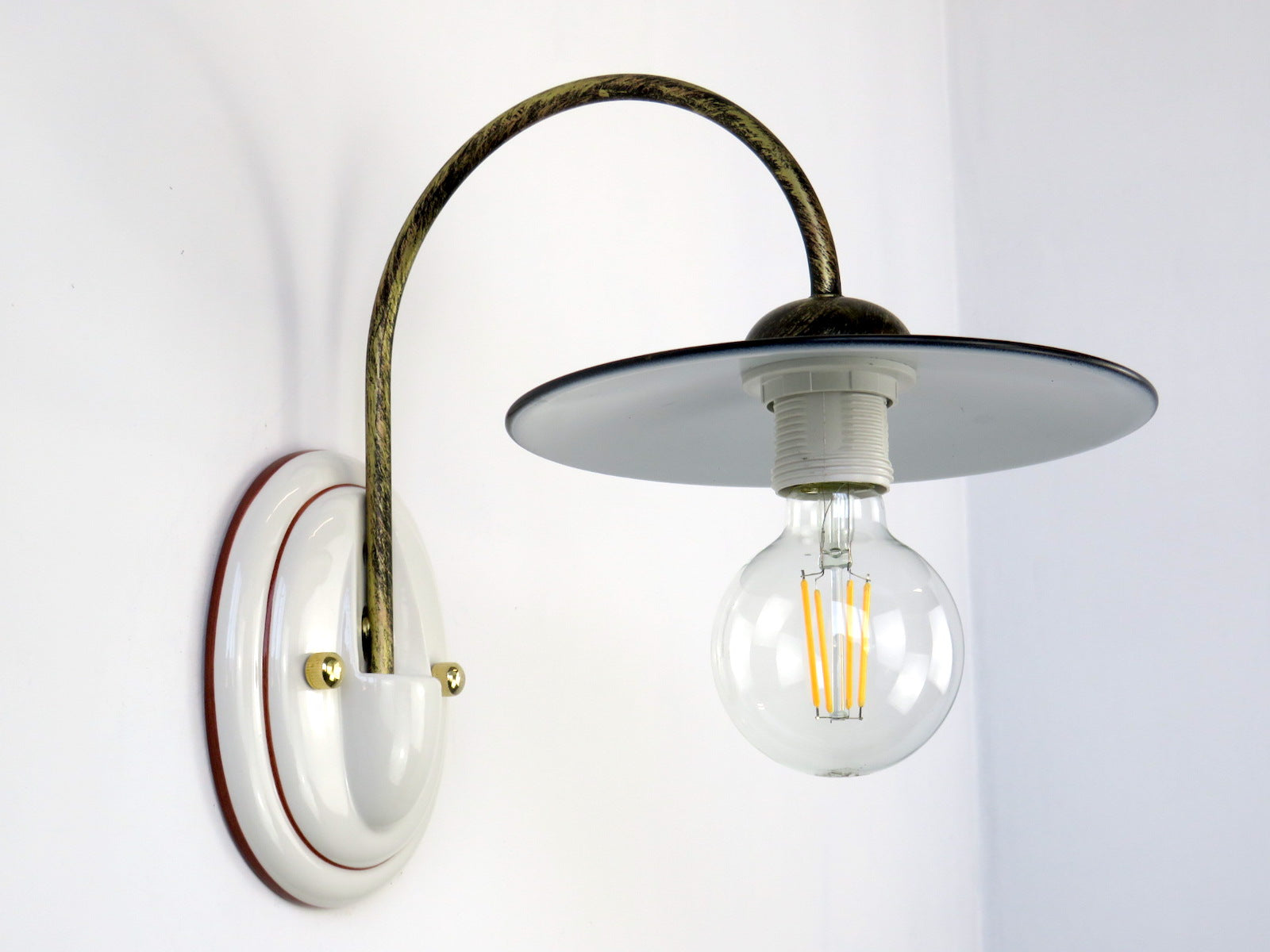 Applique in ceramica da interno Rustica E27 Marrone Oro - Diamantlux BIBI2-A