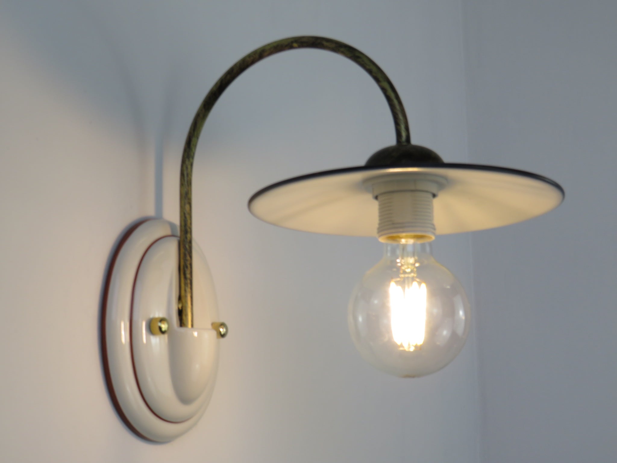 Applique in ceramica da interno Rustica E27 Marrone Oro - Diamantlux BIBI2-A