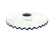 Diffusore ricambio Diamantlux in ceramica bianca ondulata con bordo blu diametro 20cm