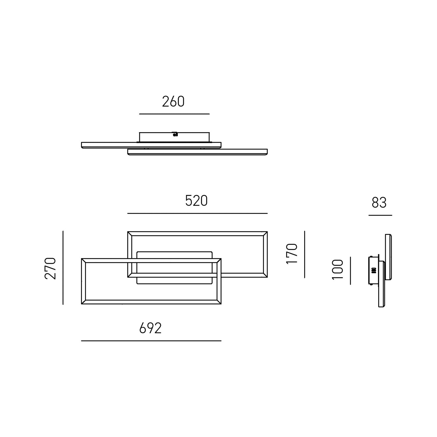 Applique LED Moderna Geometrica 2 Rettangoli Rettangolare