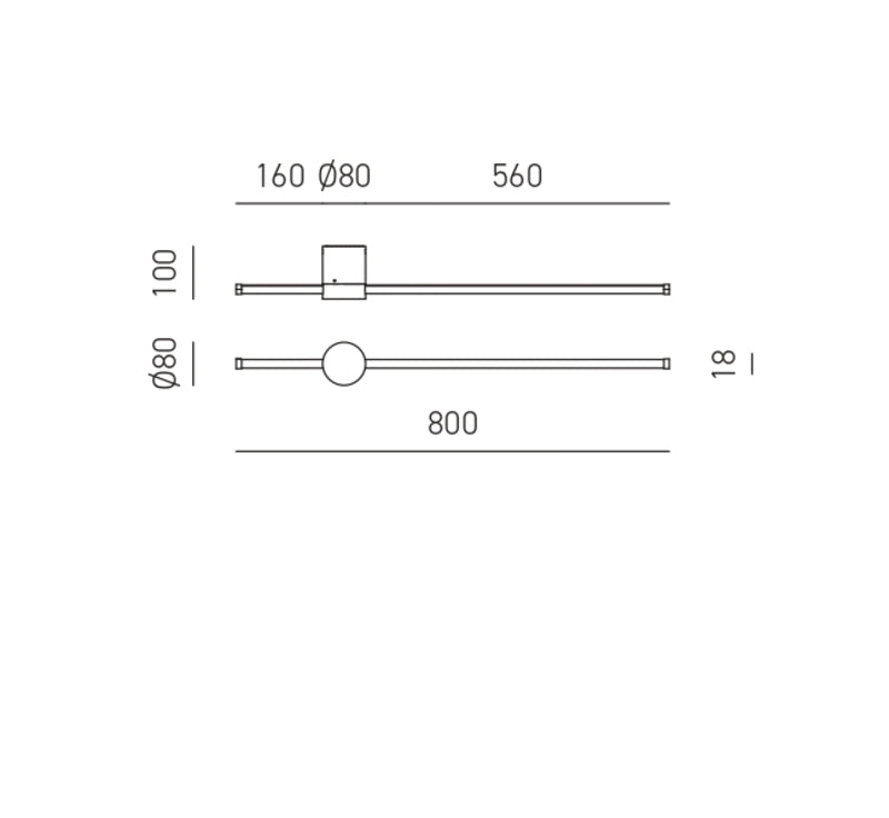 Applique LED Moderna Oro Spazzolato Enila A 80cm - Gea Luce