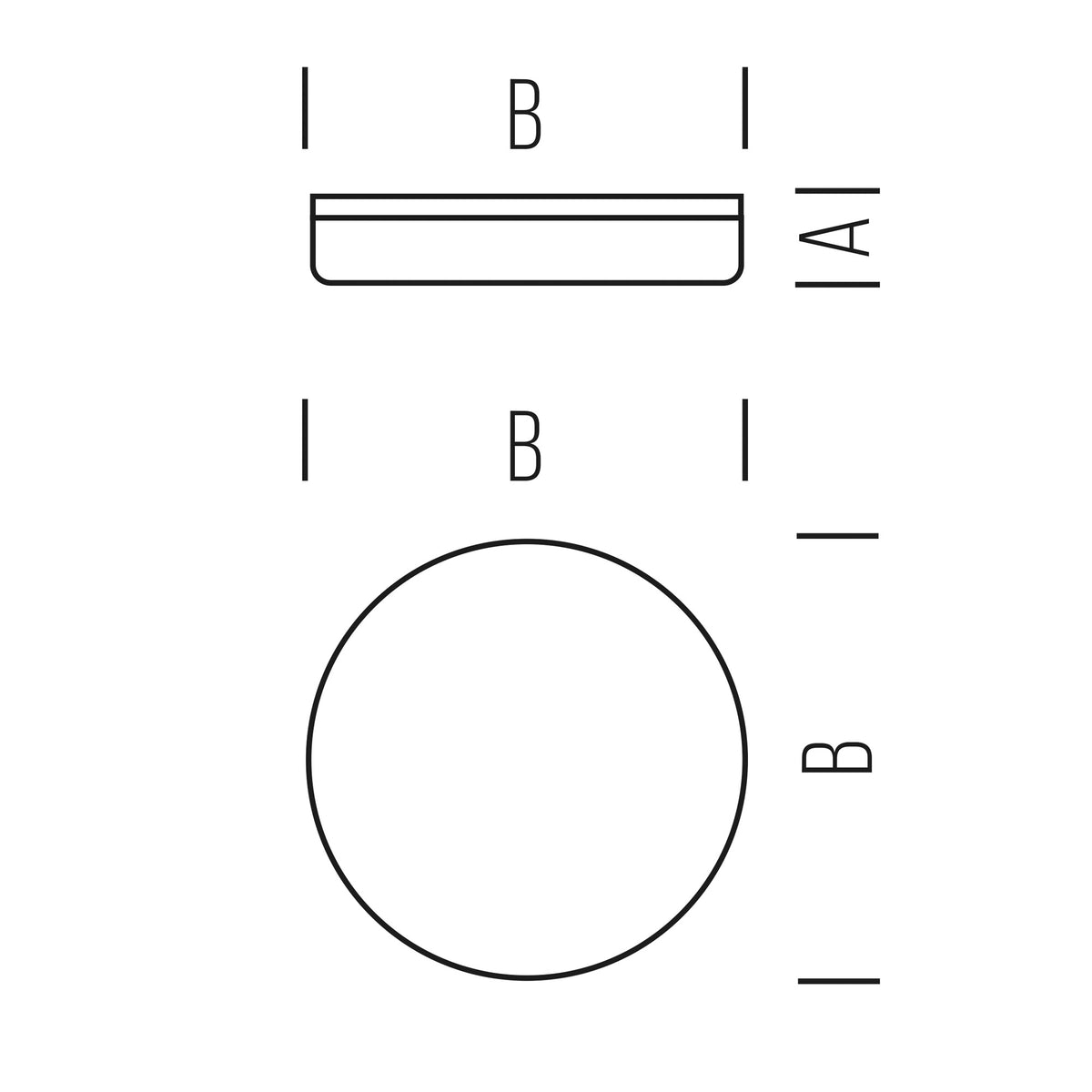 Plafoniera LED Tonda Anti-UV IP54 IK08 24W CCT per Esterni e Interni – schema con dimensioni