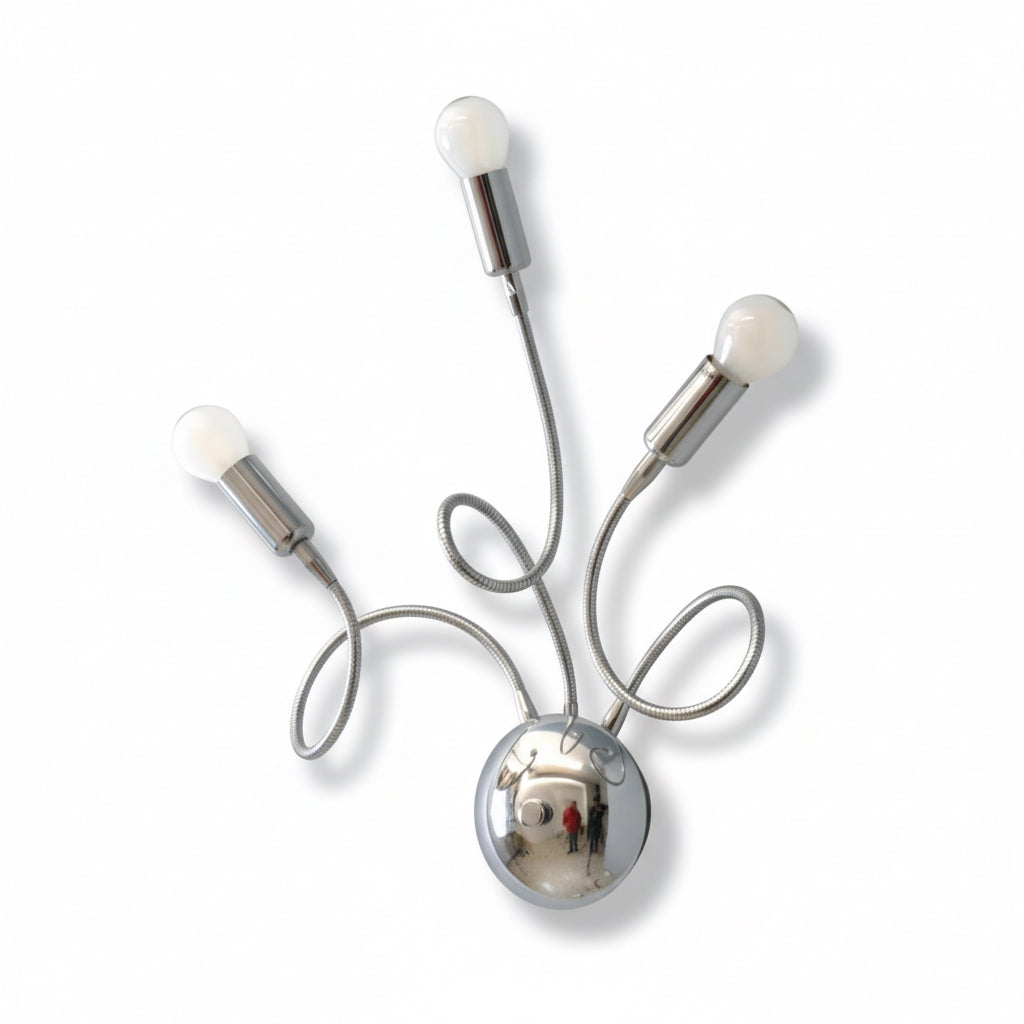 Applique da parete con braccio flessibile cromato Diamantlux ELISA A3