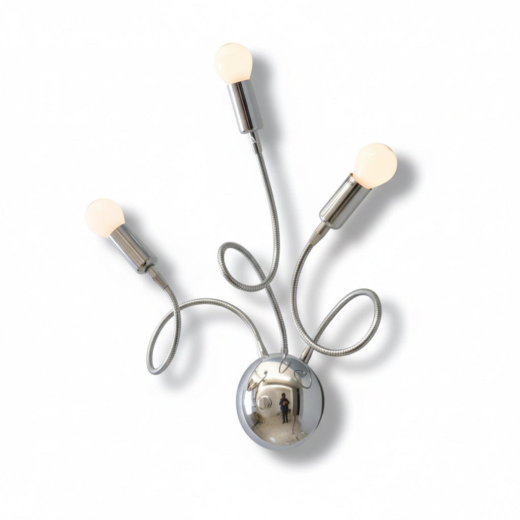 Applique da parete con braccio flessibile cromato Diamantlux ELISA A3