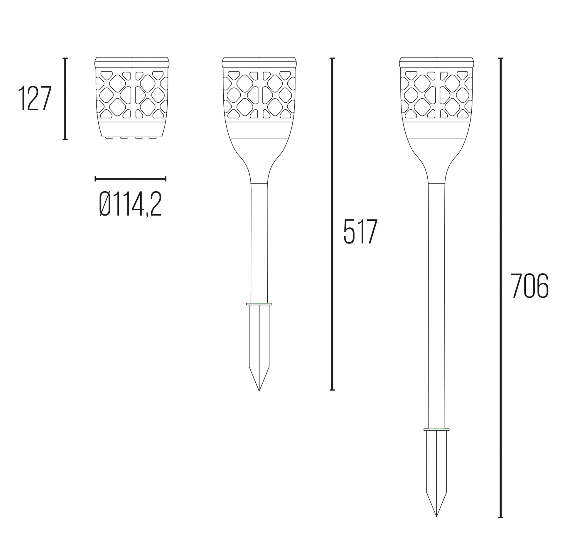 Torcia LED solare effetto fiamma dettaglio - Bot Lighting FLAME2N