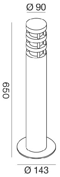 Paletto E27 Grigio Alluminio H65cm GES012