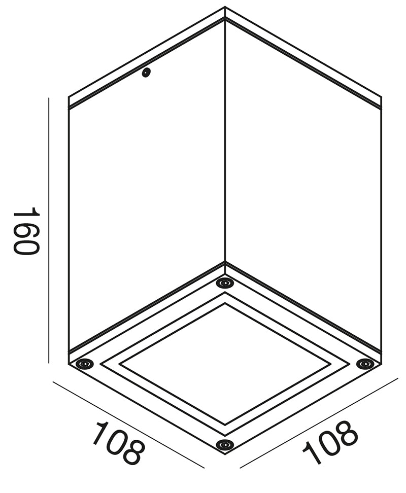 Plafoniera da Esterno Cubo IP65 Alluminio E27 - Lille - Spacelux