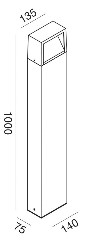 Paletto LED 9W CCT Grigio Antracite H100cm GES1152