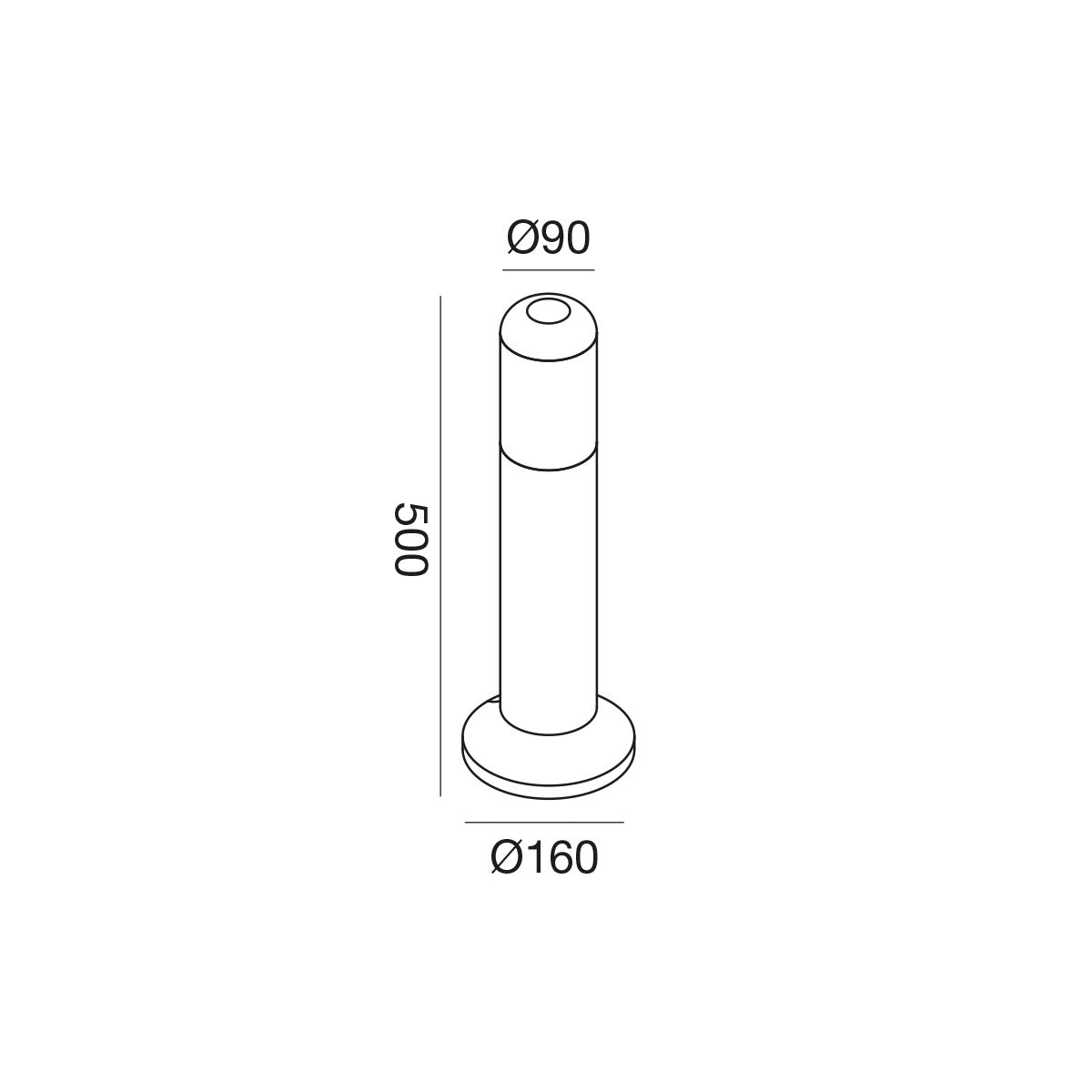 Paletto E27 antracite anticorrosione H50cm GES2260