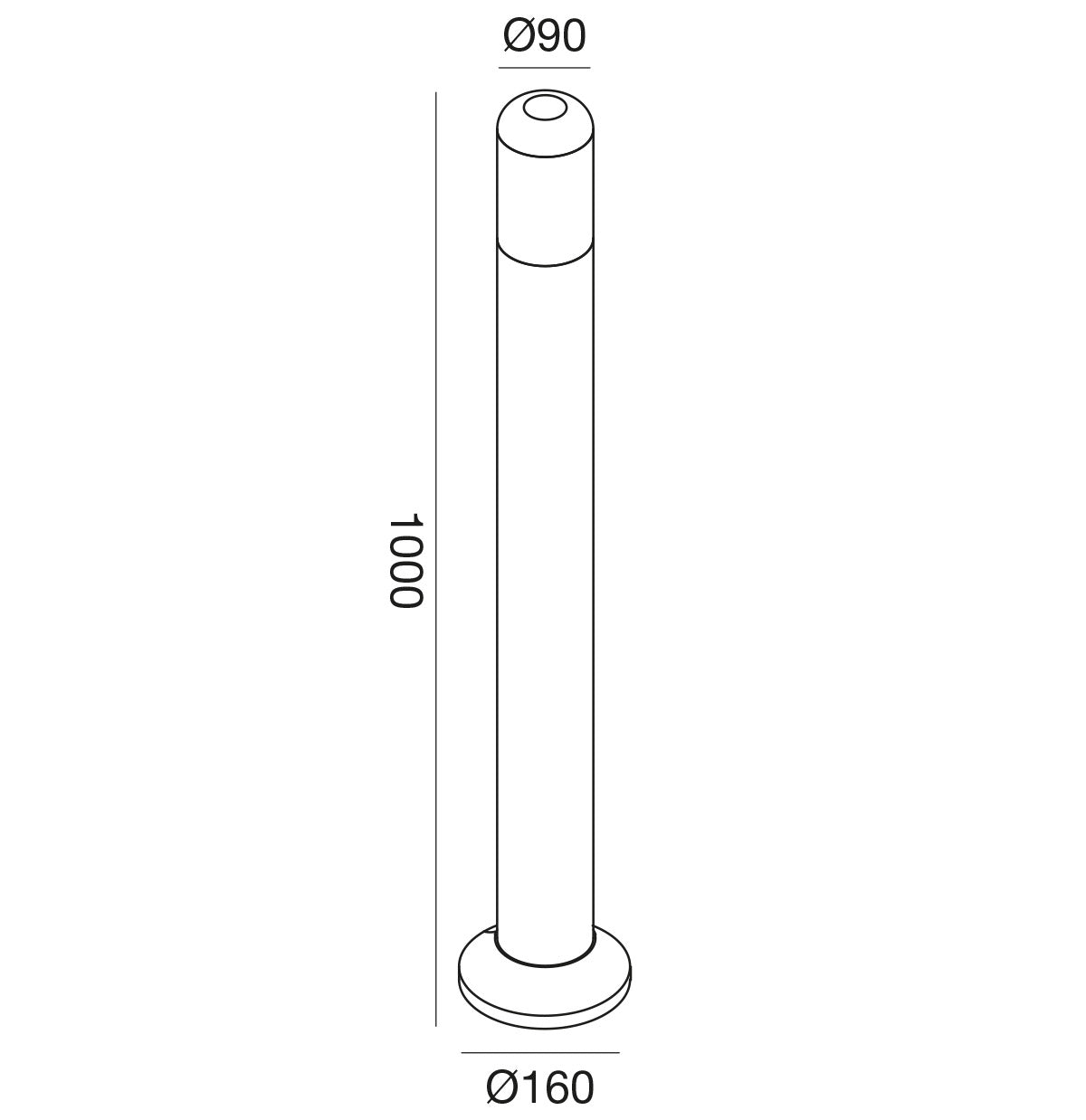Paletto E27 antracite anticorrosione H100cm GES2261