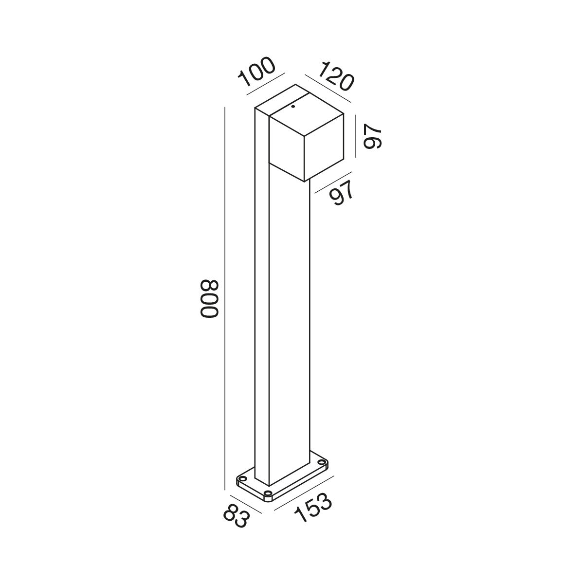 Paletto LED 10W CCT Bianco H80cm GES2302 Gea Luce