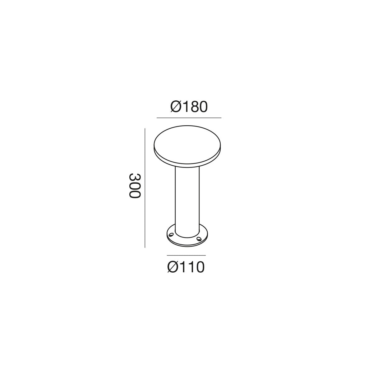 Paletto LED 12W Marrone 3000K H30cm GES2331C