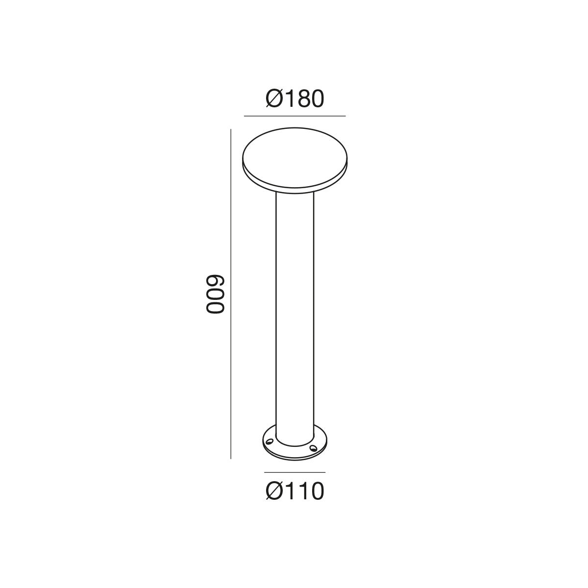 Paletto LED 12W Grigio Antracite 3000K H60cm GES2332C